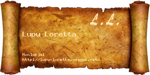Lupu Loretta névjegykártya